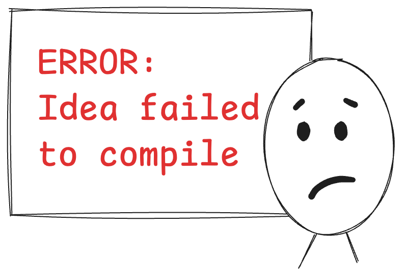 stick figure presentening a compiler error
